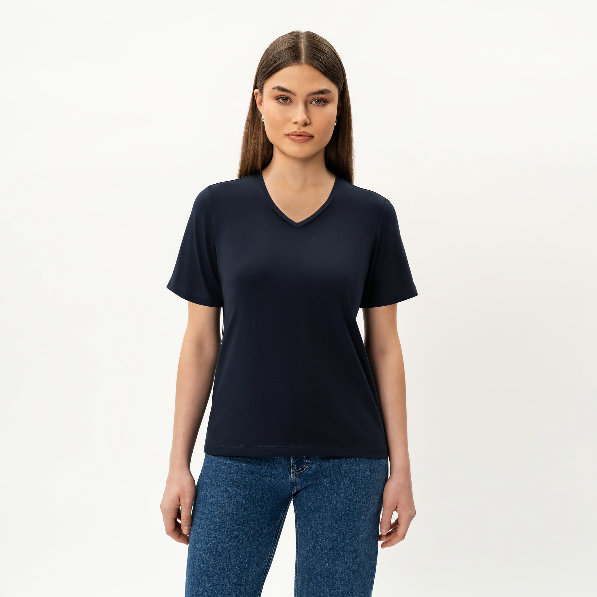 V-neck Pima T-shirt - Ninepine
