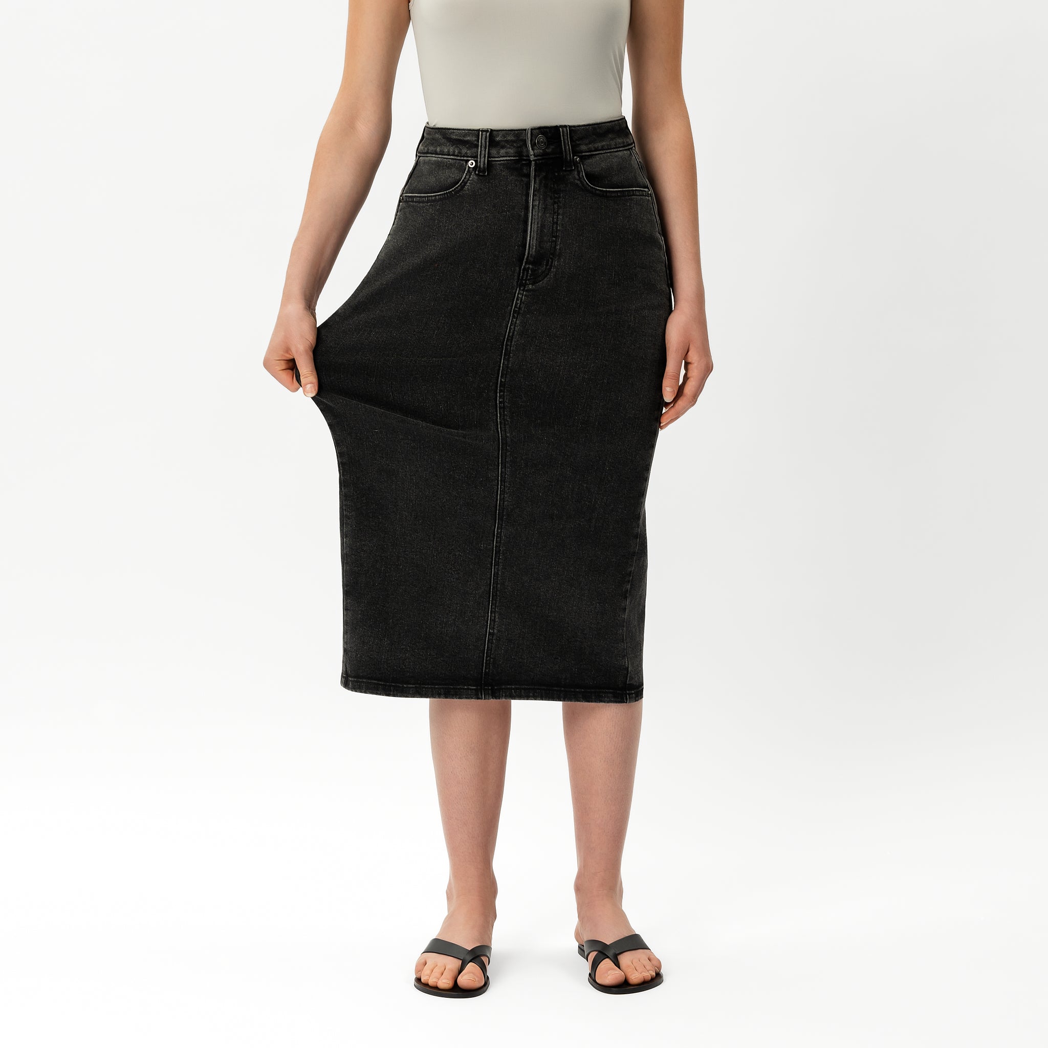 Stretchy ComfortDenim™ Skirt - Ninepine