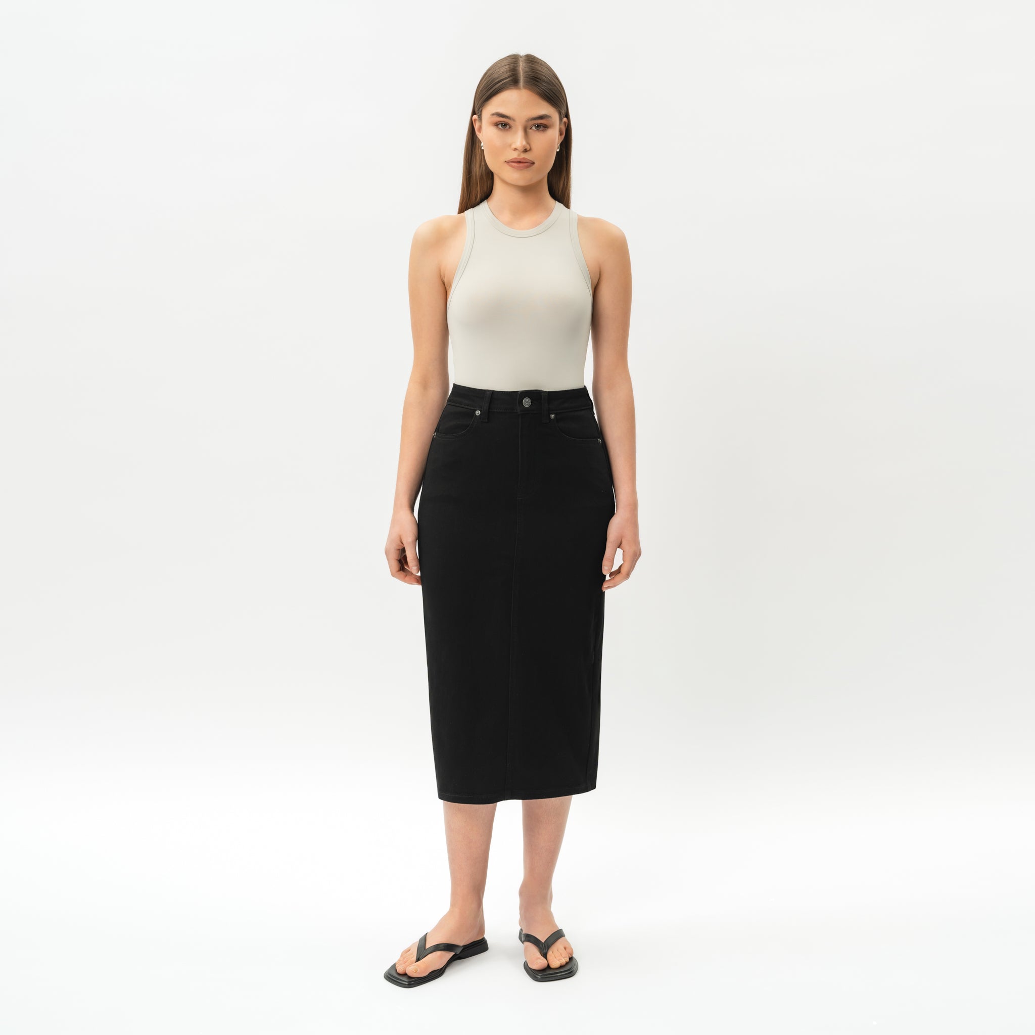 Stretchy ComfortDenim™ Skirt - Ninepine