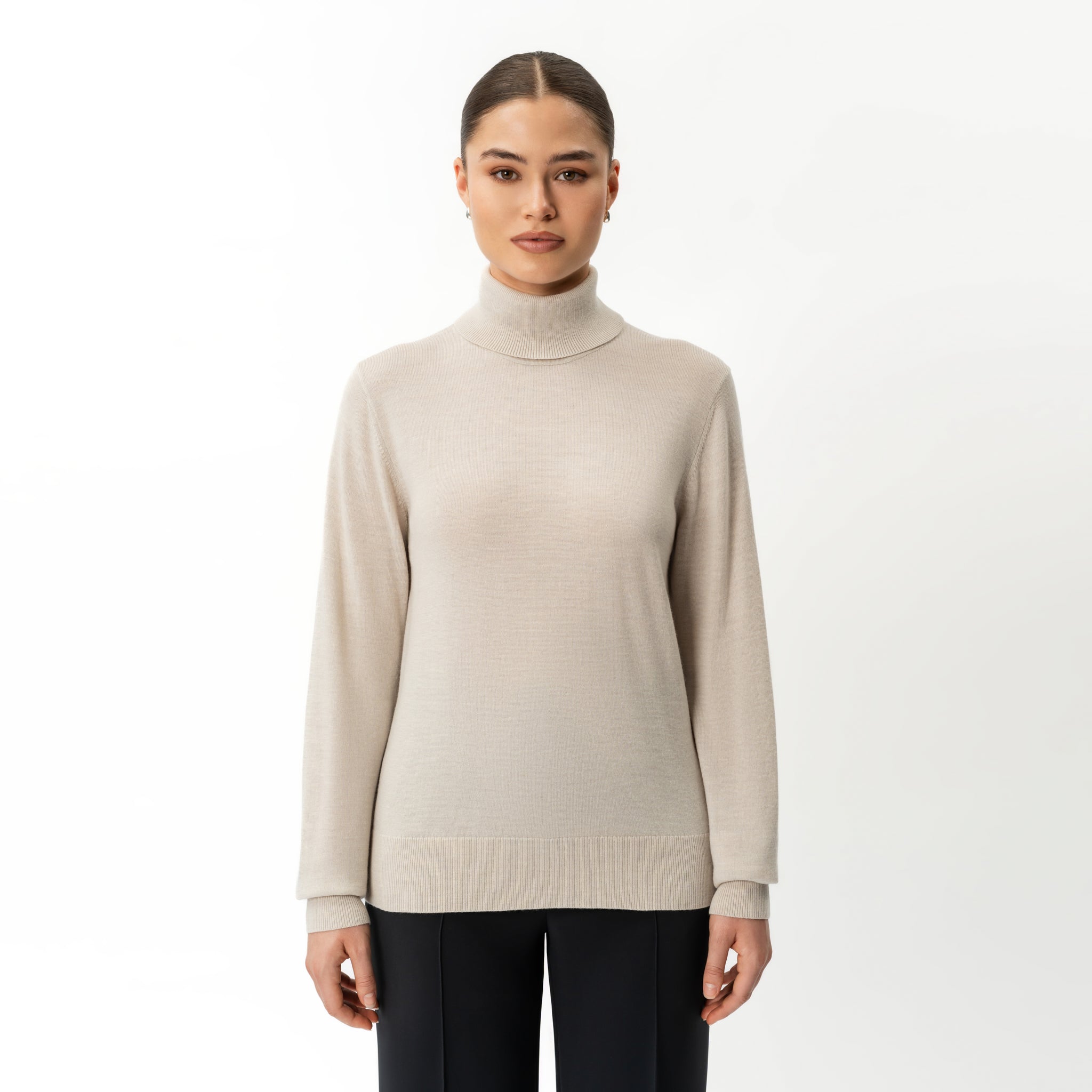 Merino Wool Relaxed Turtleneck - Ninepine