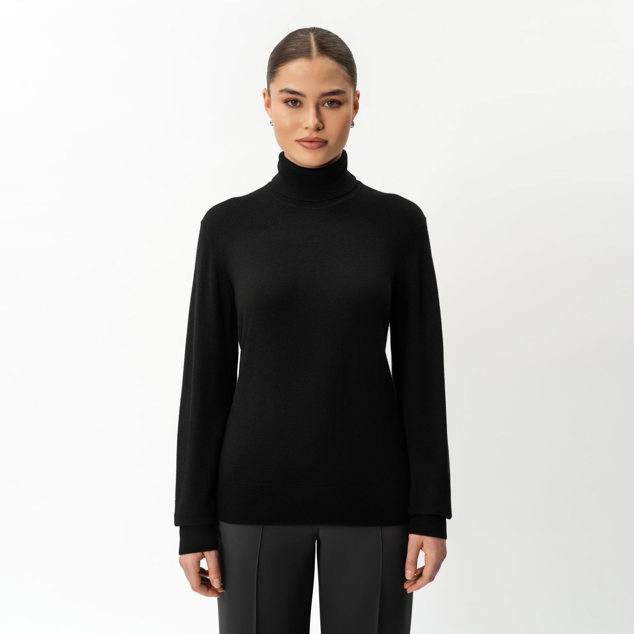 Merino Wool Relaxed Turtleneck - Ninepine