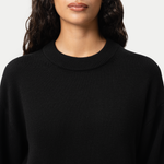 Lambswool Crewneck Sweater - Black - Ninepine