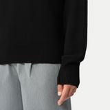 Lambswool Crewneck Sweater - Black - Ninepine
