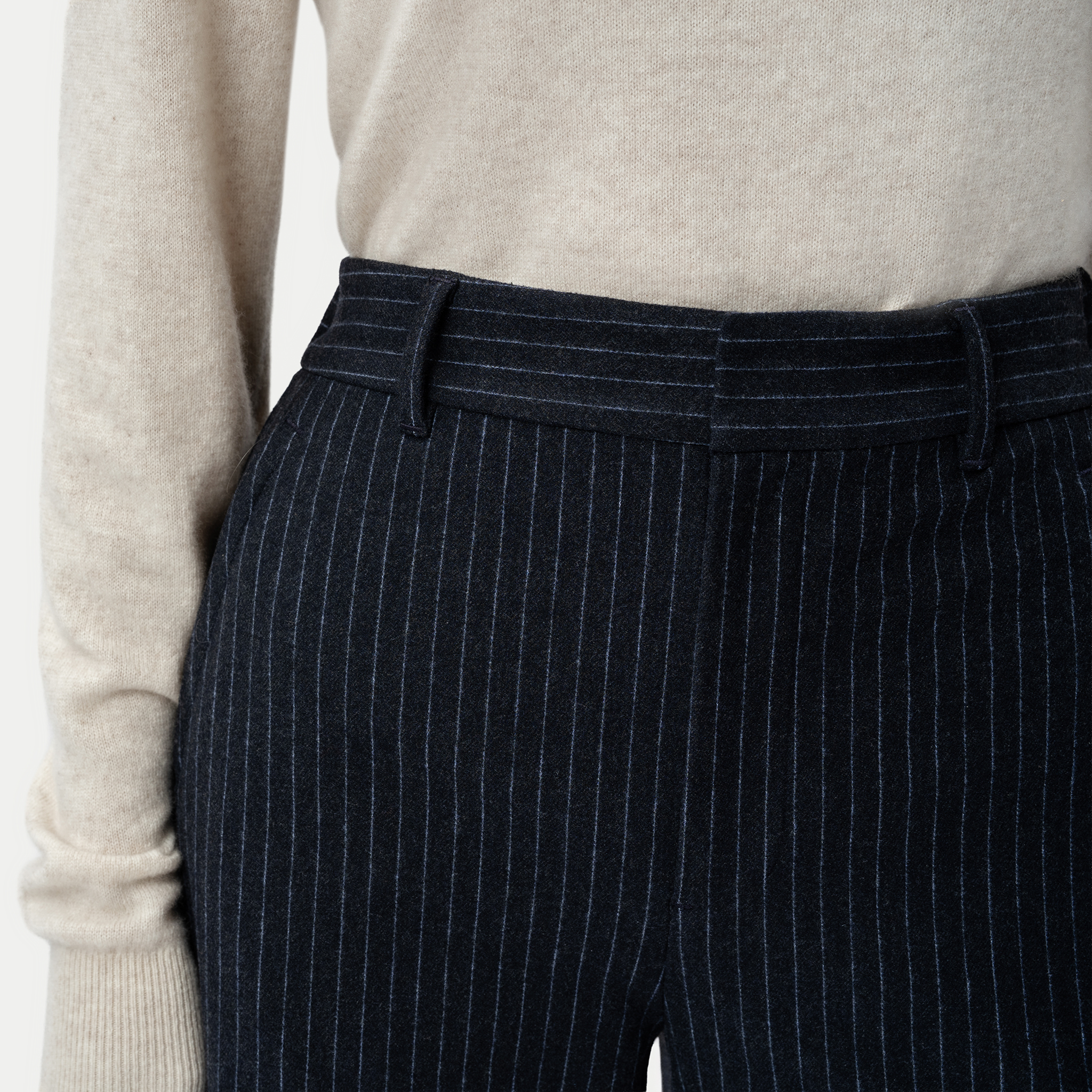 Flannel Daily Pant - Navy Pinstripe - Ninepine
