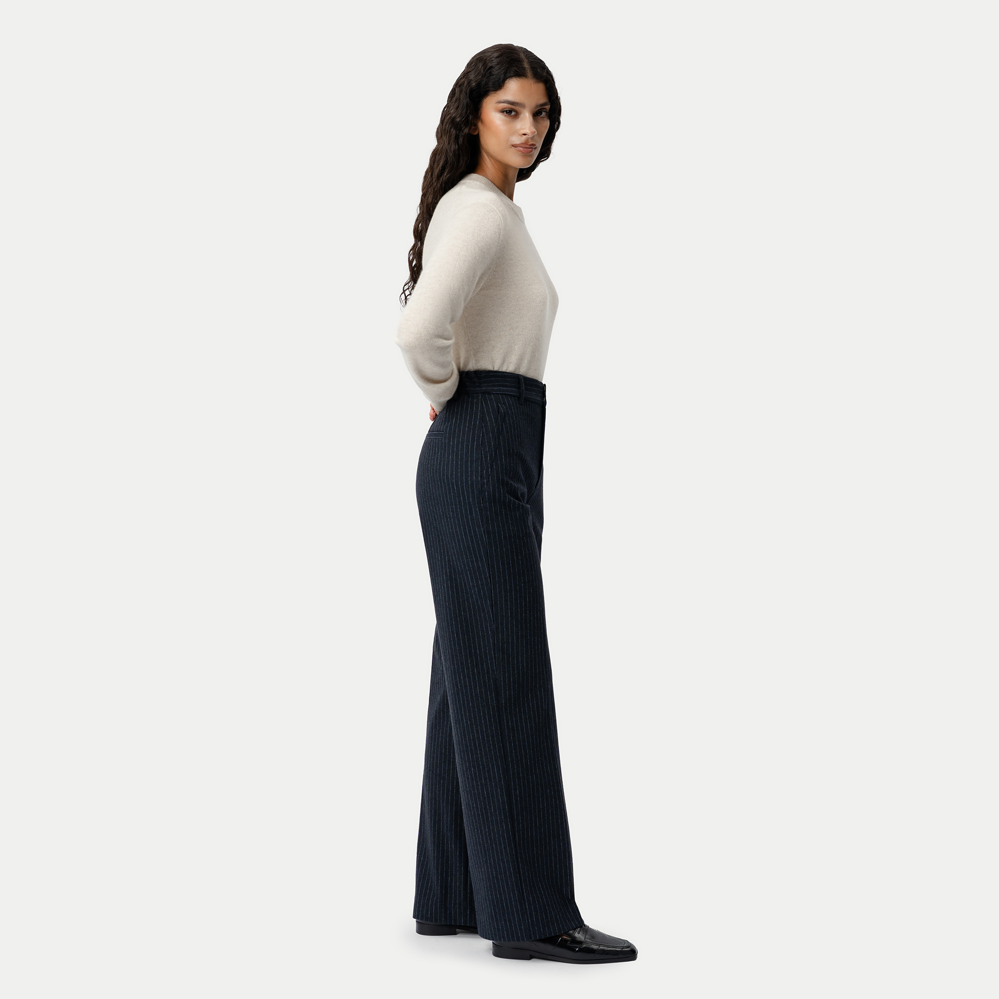 Flannel Daily Pant - Navy Pinstripe - Ninepine