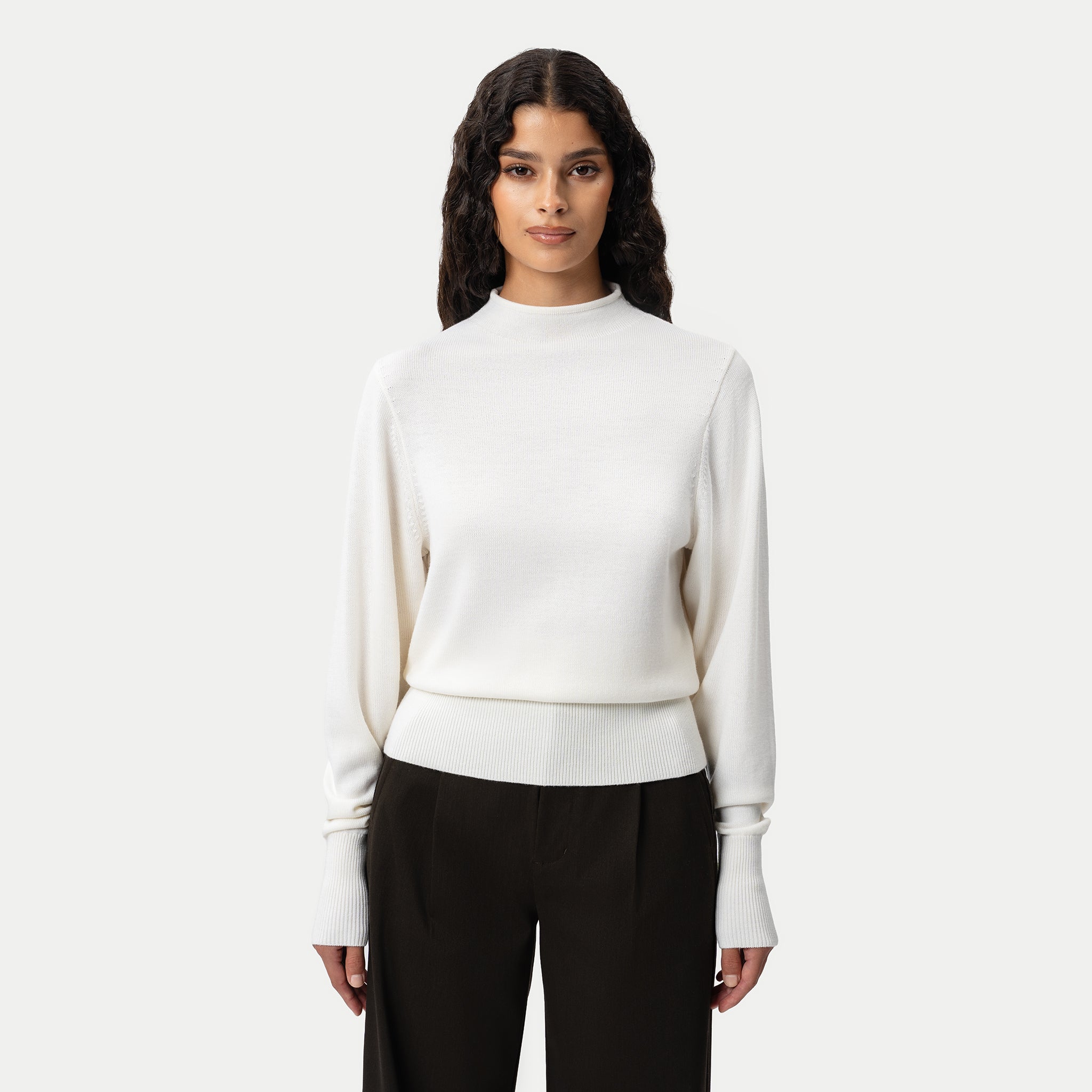 The Iconic Merino Sweater - Off-white - Ninepine