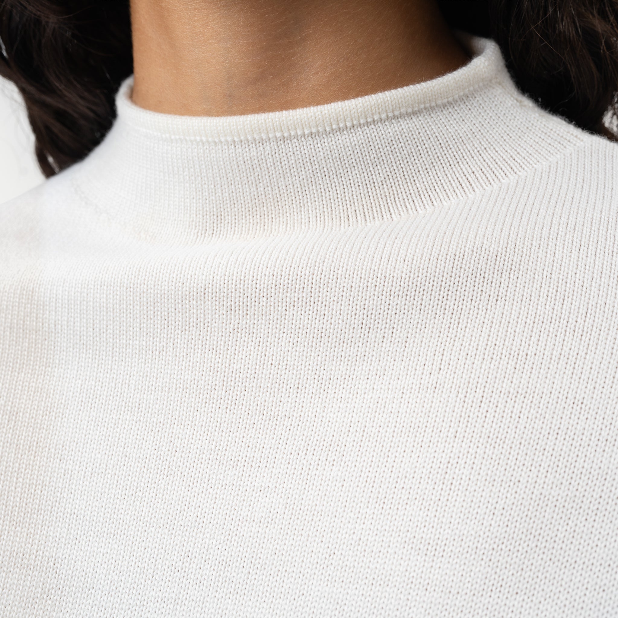 The Iconic Merino Sweater - Off-white - Ninepine