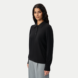 Merino Polo Shirt - Black - Ninepine