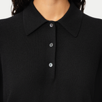 Merino Polo Shirt - Black - Ninepine