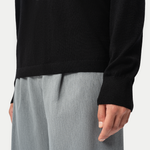 Merino Polo Shirt - Black - Ninepine