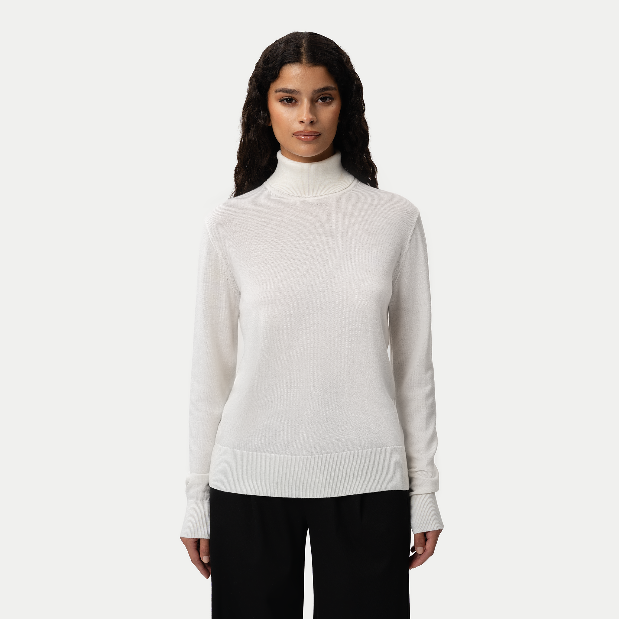 Merino Wool Relaxed Turtleneck - Ninepine