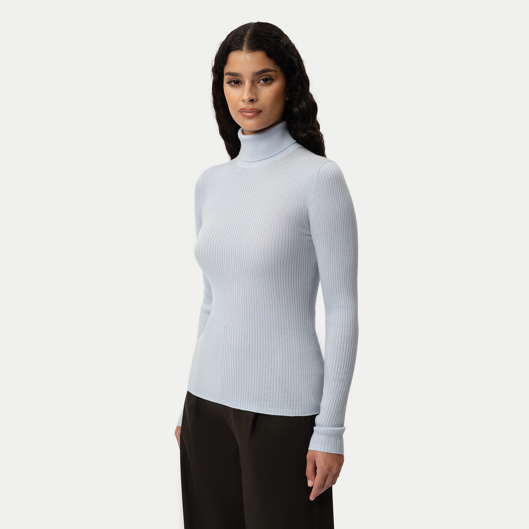 Merino Wool Ribbed Turtleneck - Ninepine