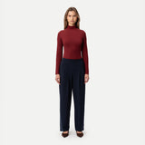Soft Turtleneck Long-sleeve Burgundy