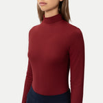 Soft Turtleneck Long-sleeve Burgundy