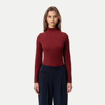 Soft Turtleneck Long-sleeve Burgundy