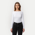 Soft Boatneck Long-sleeve White